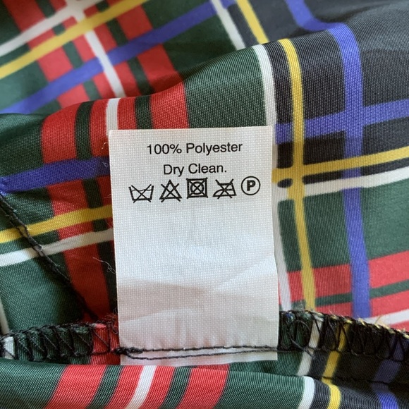 J. Crew Factory Plaid Ruffle Blouse Size P4 Red Green Black Holiday Colours - Picture 8 of 12